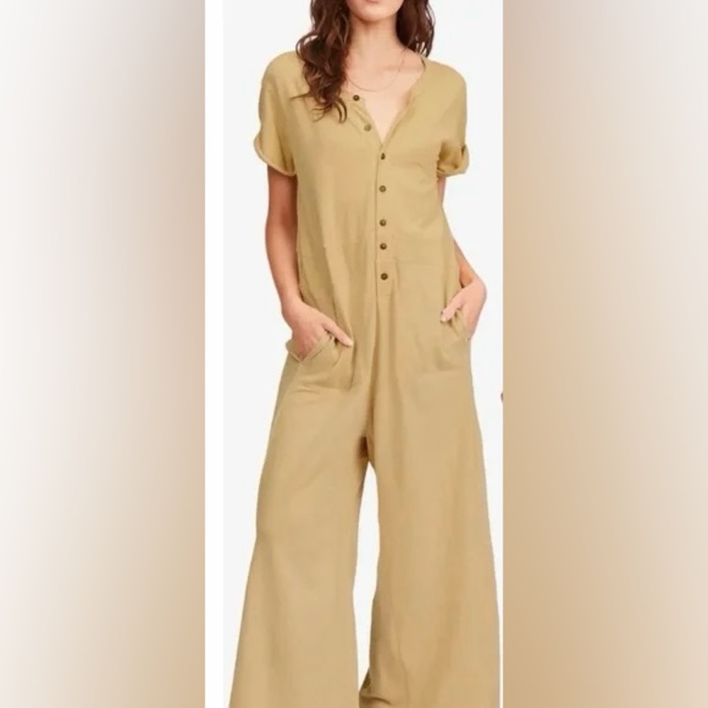 NEW Billabong Khaki Sleeveless Jumpsuit